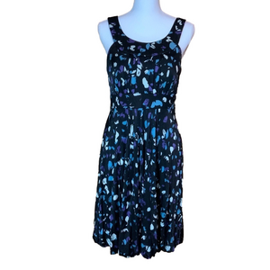 Jax Black Abstract Print Sleeveless Dress EUC